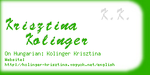 krisztina kolinger business card